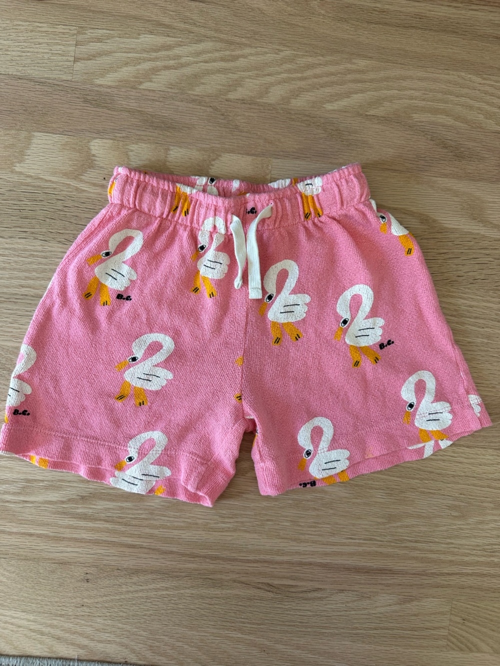 Rare Bobo Choses Pink Swan Print Shorts